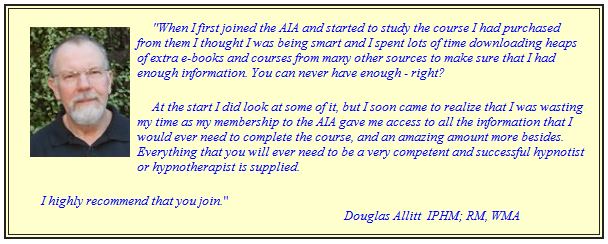 testimonial hypnosis certification doug